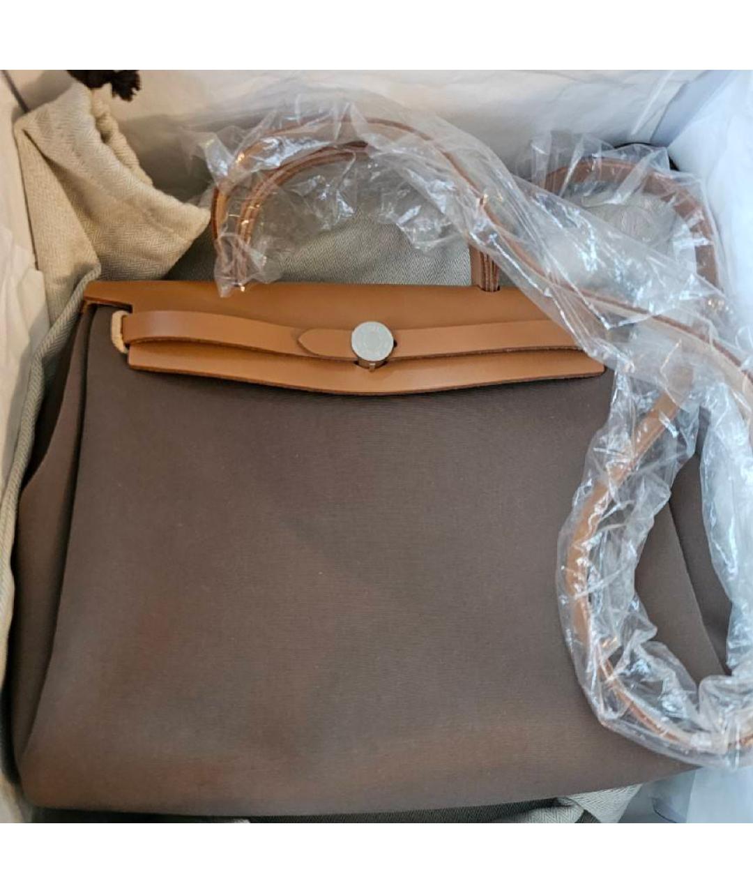 HERMES Коричневая сумка с короткими ручками, фото 5