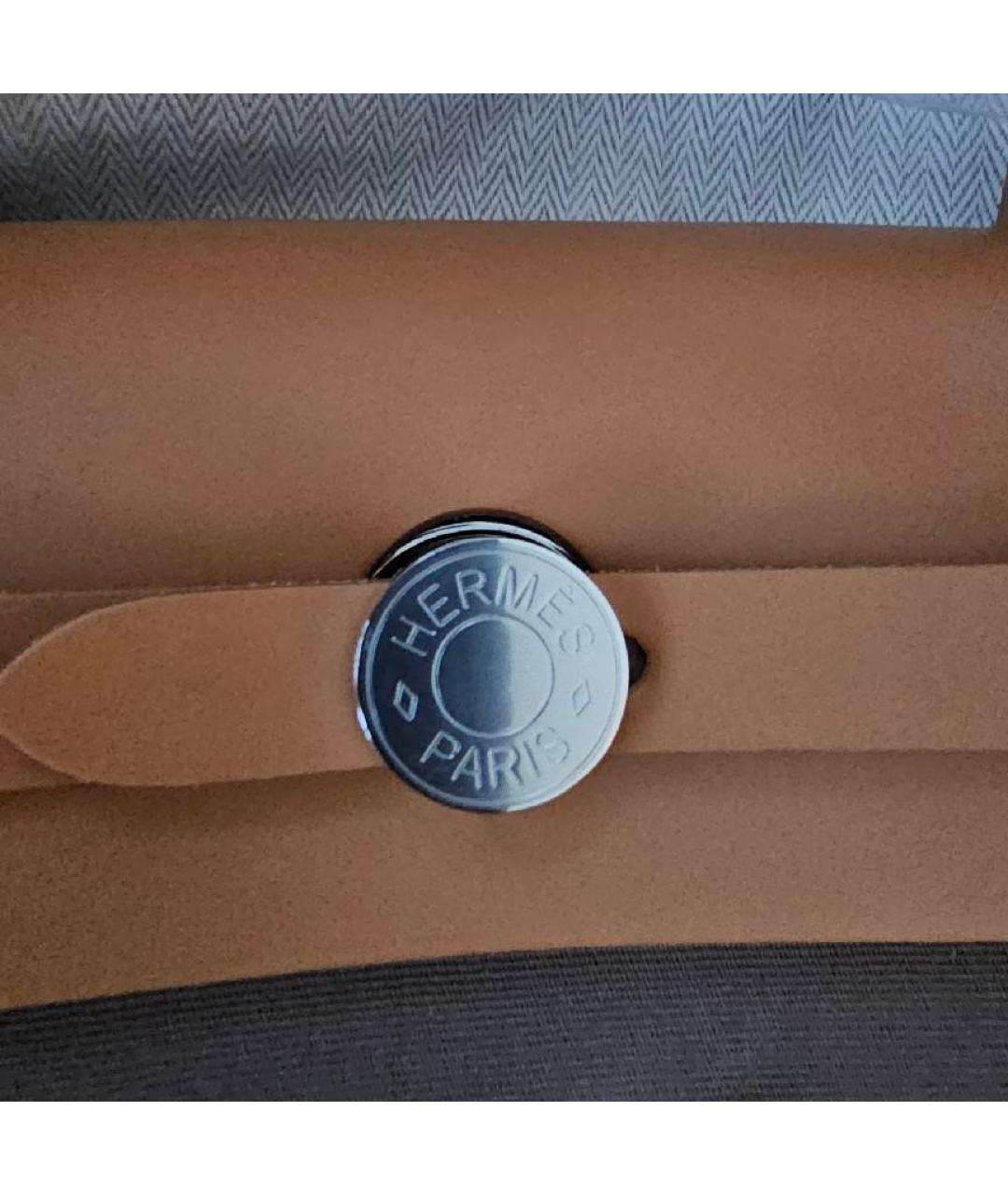 HERMES Коричневая сумка с короткими ручками, фото 3
