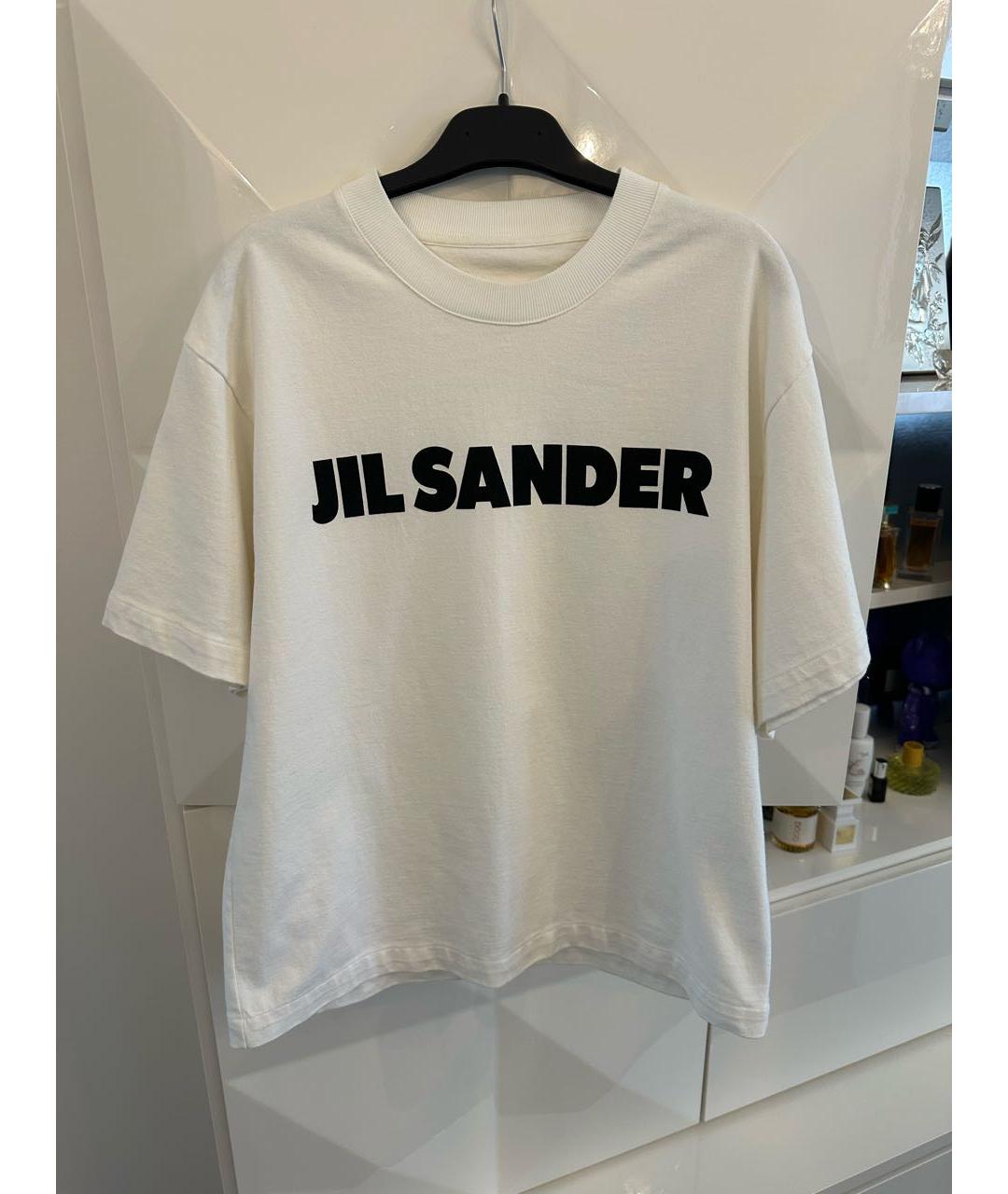 JIL SANDER Белая хлопковая футболка, фото 4