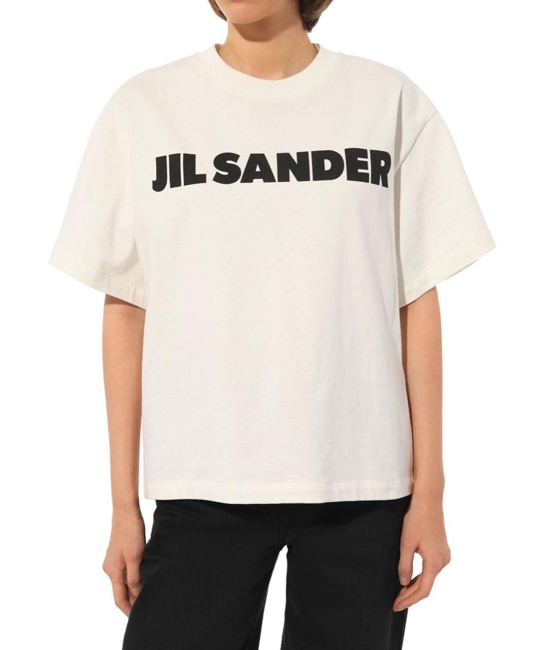 JIL SANDER Белая хлопковая футболка, фото 2