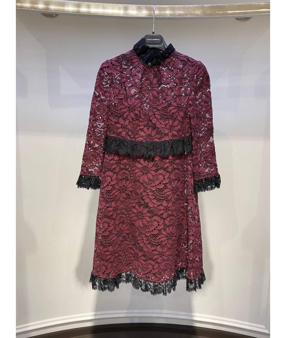 DOLCE&GABBANA Бордовое повседневное платье, фото 3