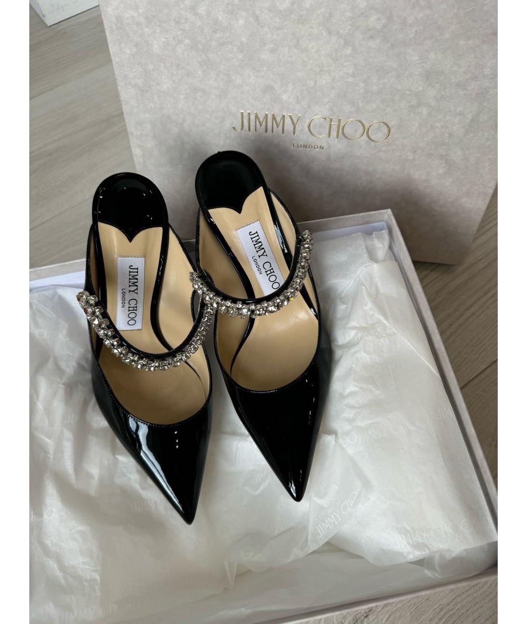 JIMMY CHOO Черные кожаные мюли, фото 3