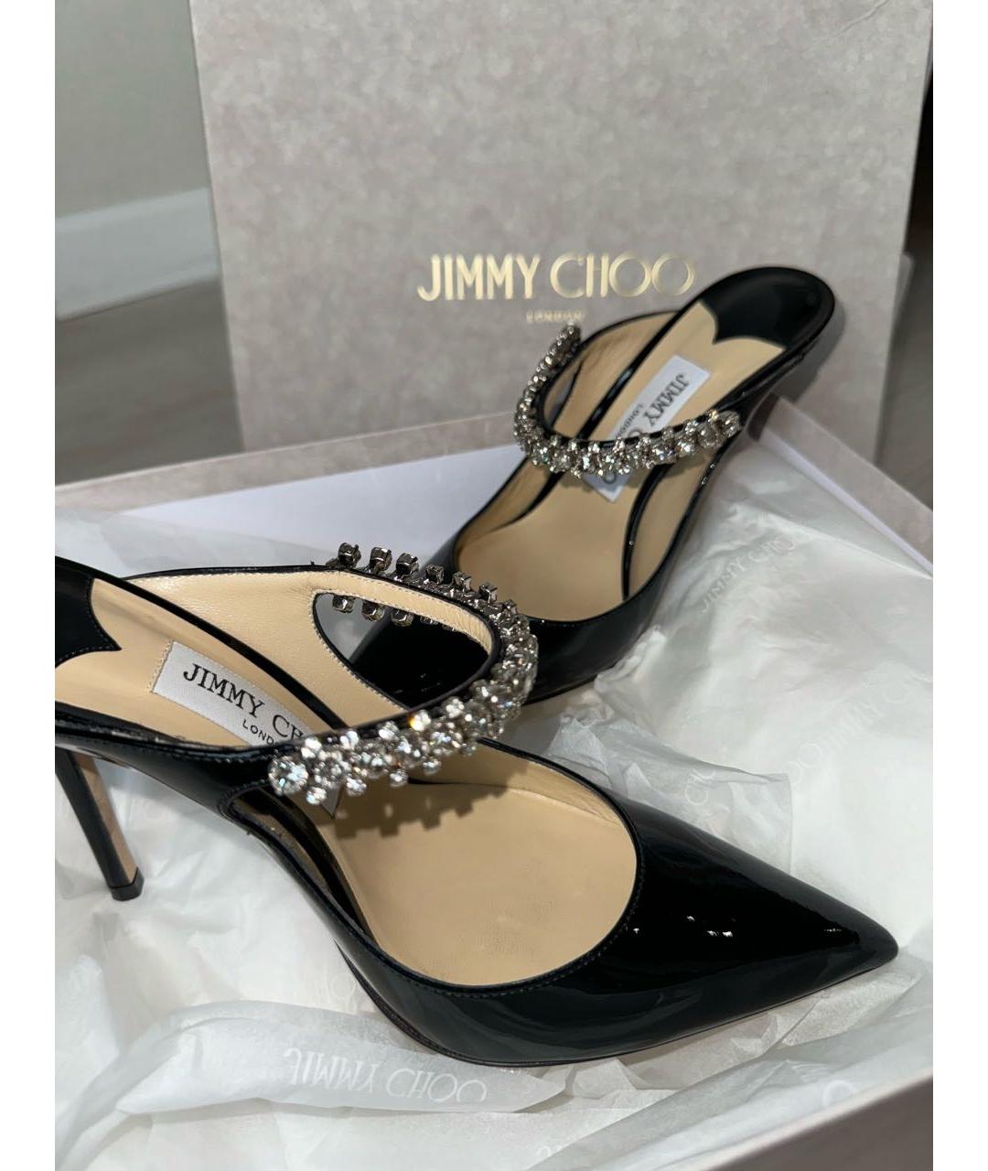 JIMMY CHOO Черные кожаные мюли, фото 4