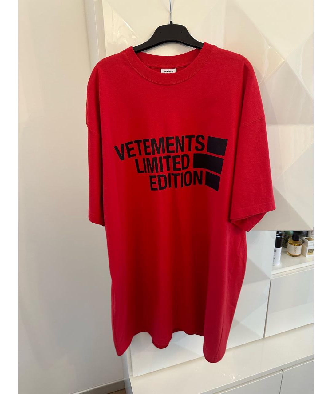 VETEMENTS Красная хлопковая футболка, фото 7