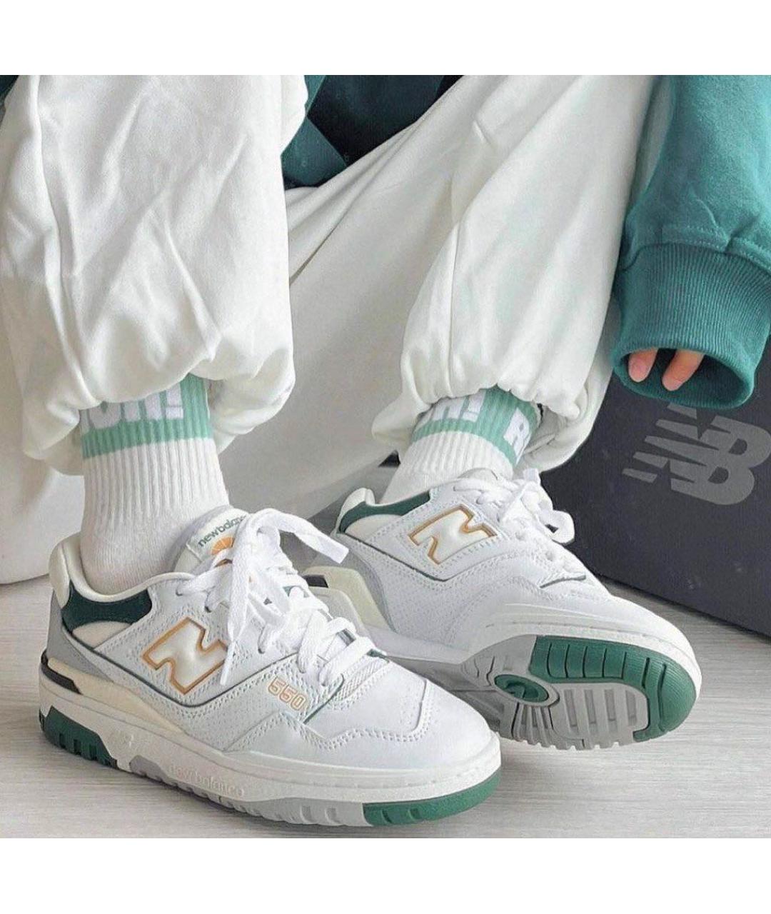 NEW BALANCE Белые кожаные кроссовки, фото 6