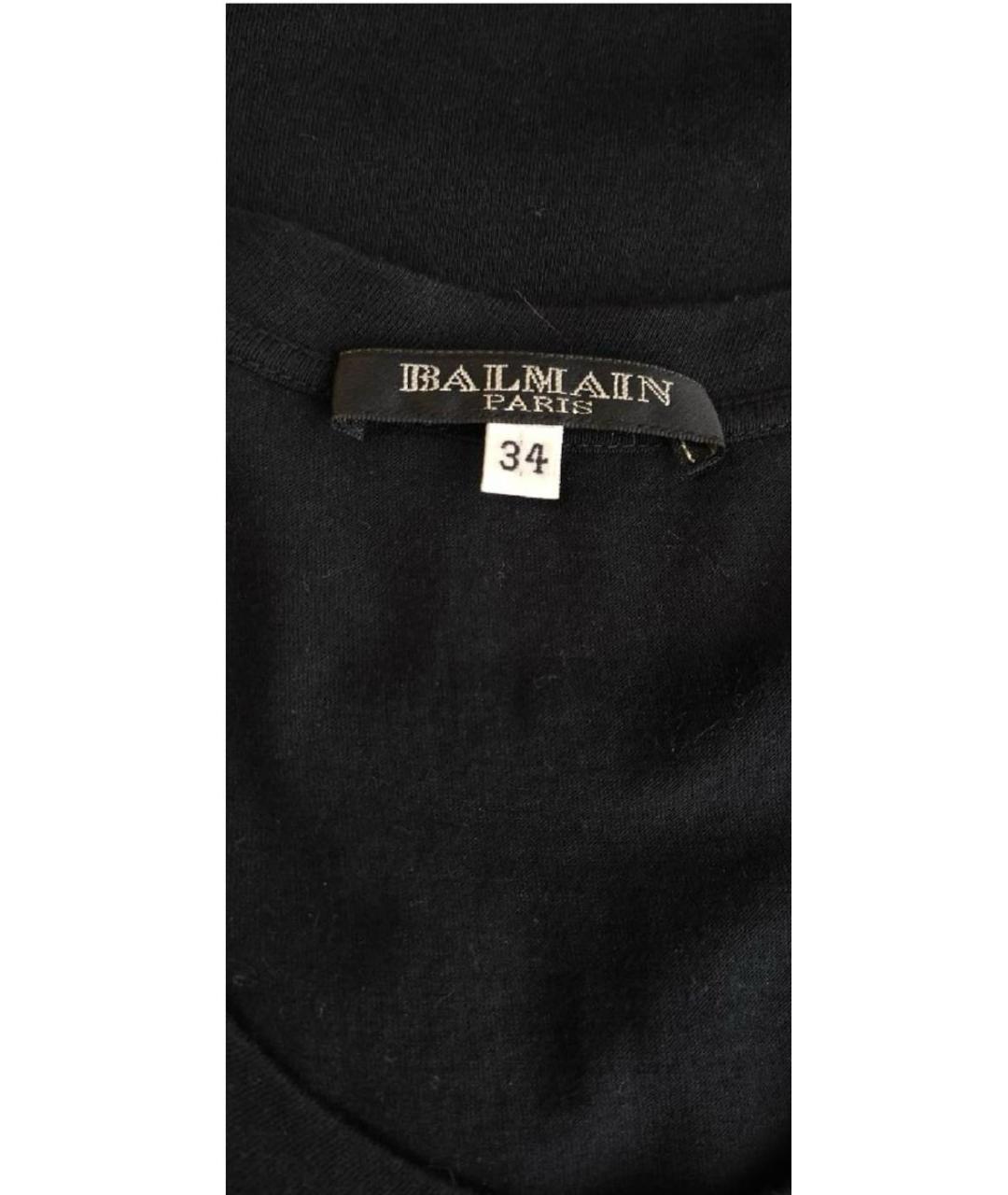 BALMAIN Черная хлопковая футболка, фото 3