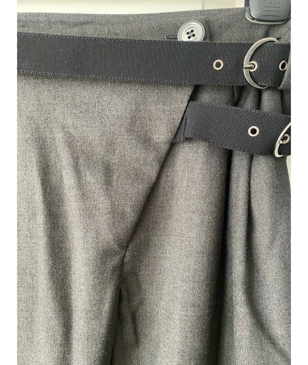 PINKO Антрацитовые вискозные брюки узкие, фото 6