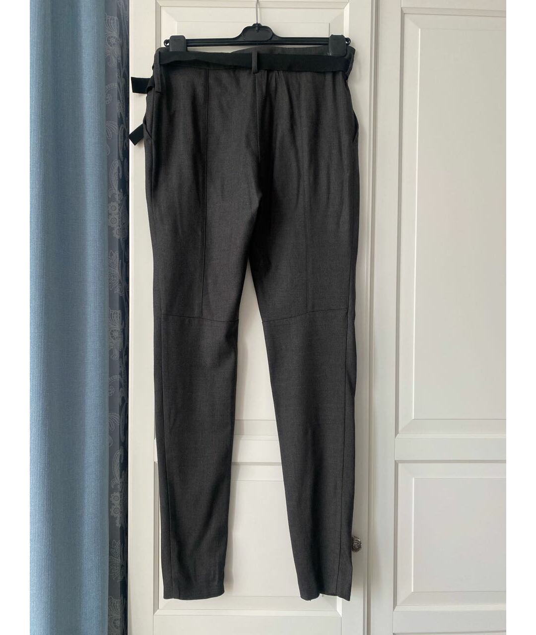 PINKO Антрацитовые вискозные брюки узкие, фото 2