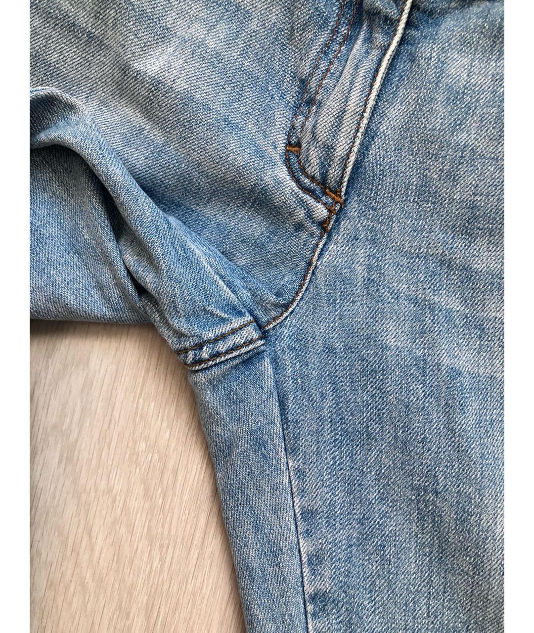 ROBERTO CAVALLI Голубые хлопко-эластановые джинсы слим, фото 7