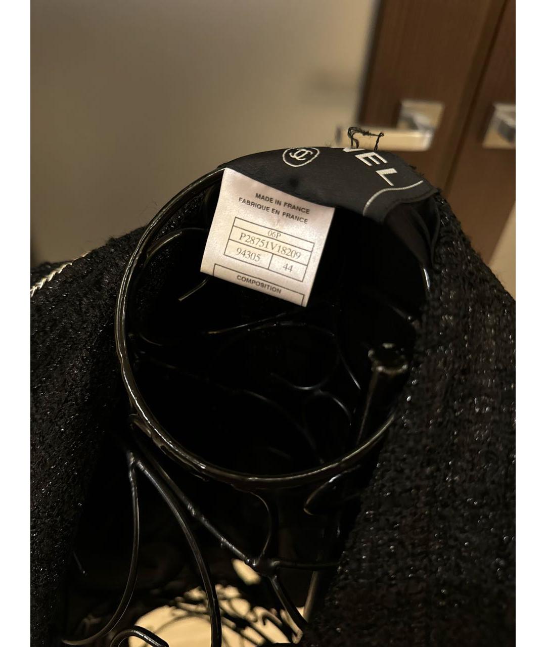 CHANEL Черный вискозный жакет/пиджак, фото 3