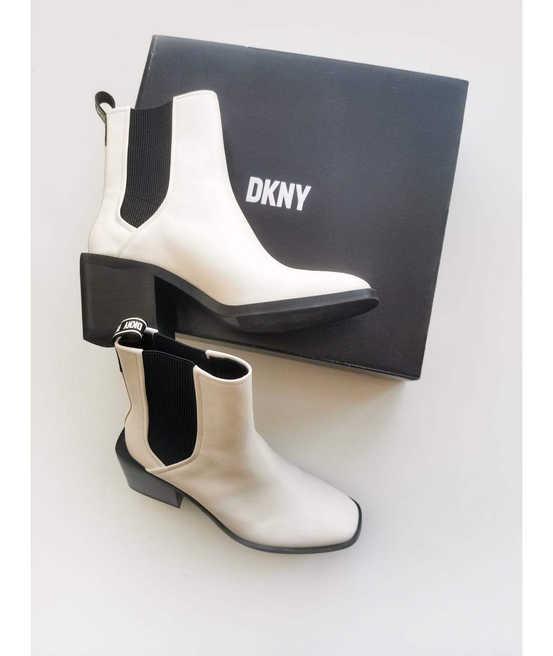 DKNY Бежевые кожаные полусапоги, фото 6