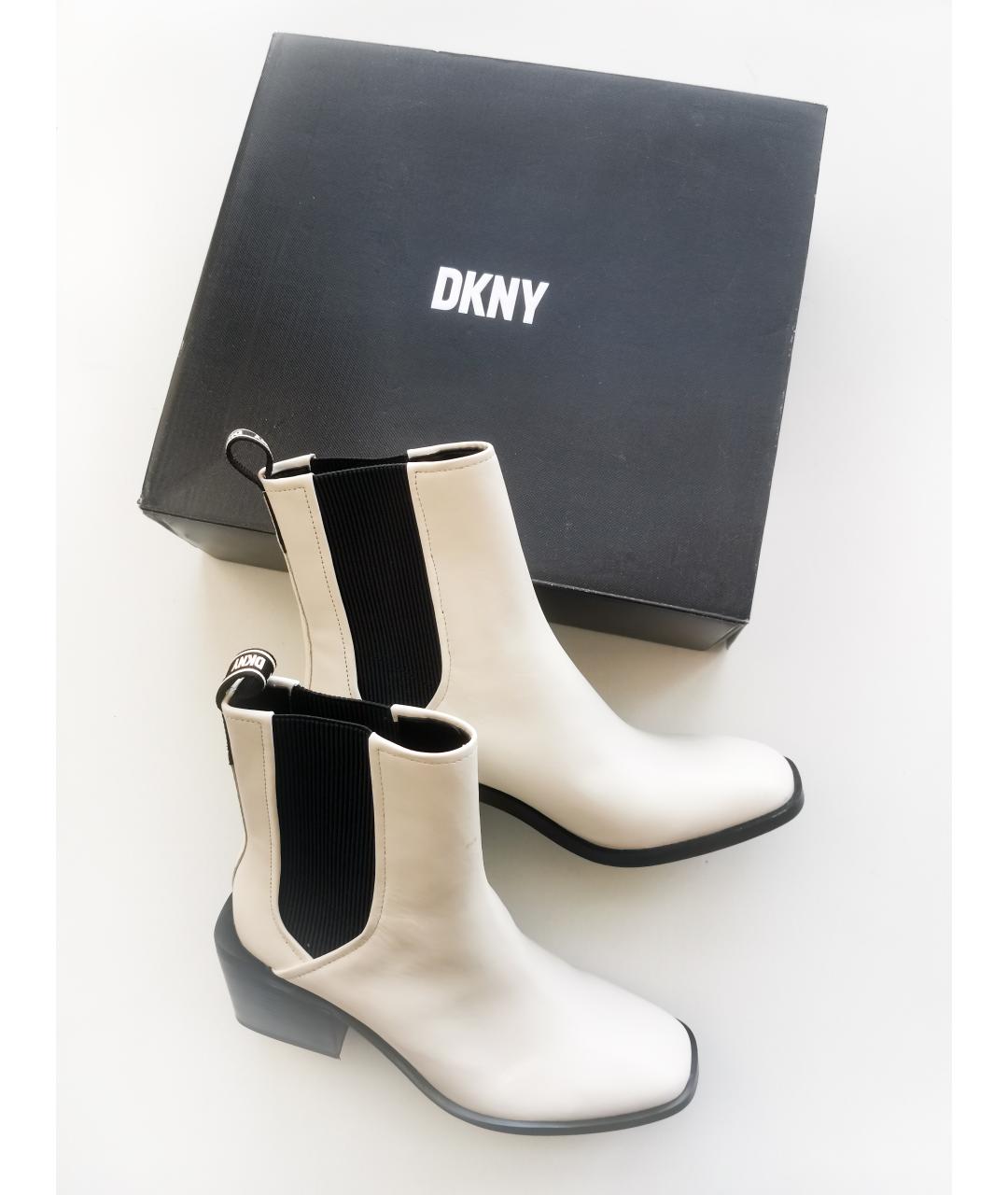 DKNY Бежевые кожаные полусапоги, фото 7