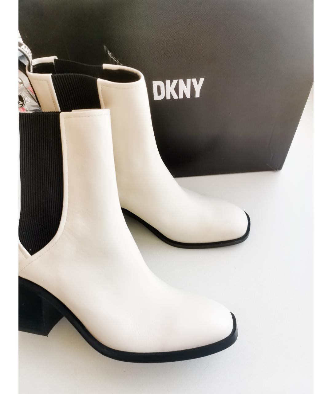 DKNY Бежевые кожаные полусапоги, фото 8