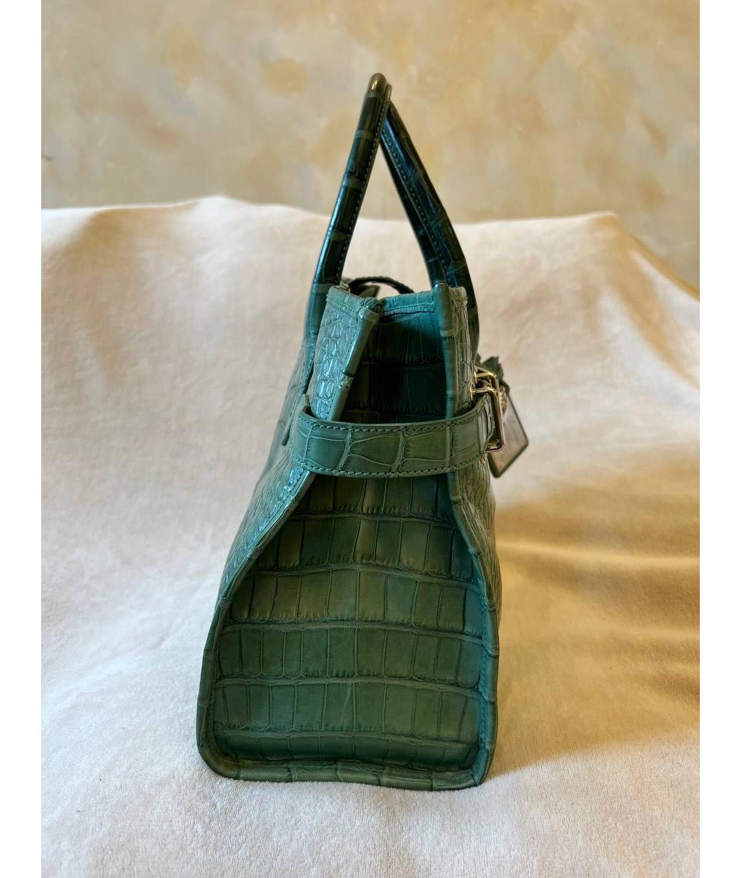 RALPH LAUREN Зеленая кожаная сумка с короткими ручками, фото 2
