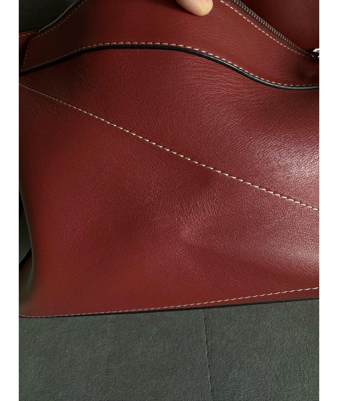 LOEWE Бордовая кожаная сумка через плечо, фото 7