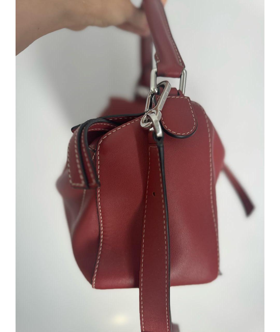 LOEWE Бордовая кожаная сумка через плечо, фото 2