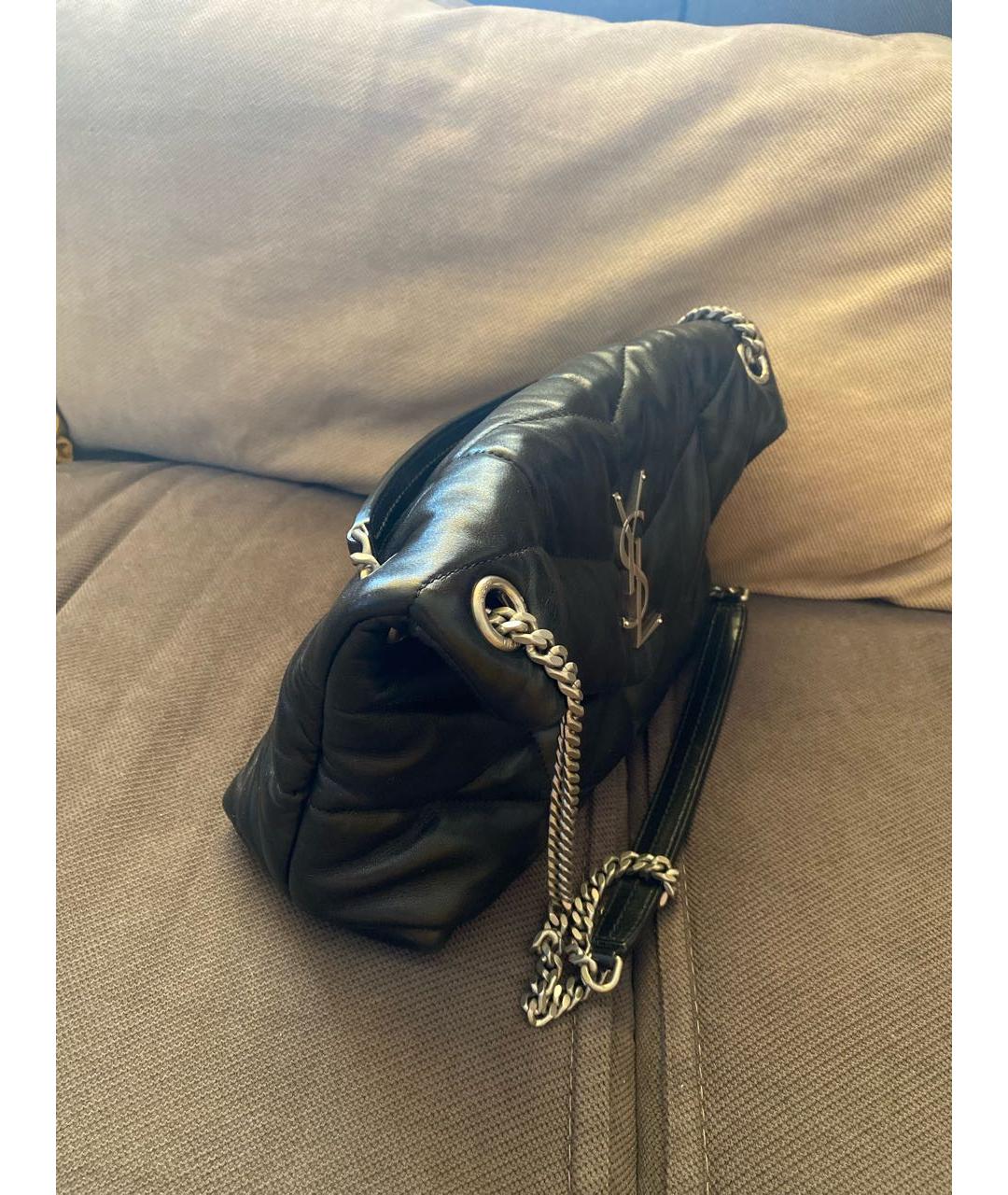 SAINT LAURENT Черная кожаная сумка через плечо, фото 3