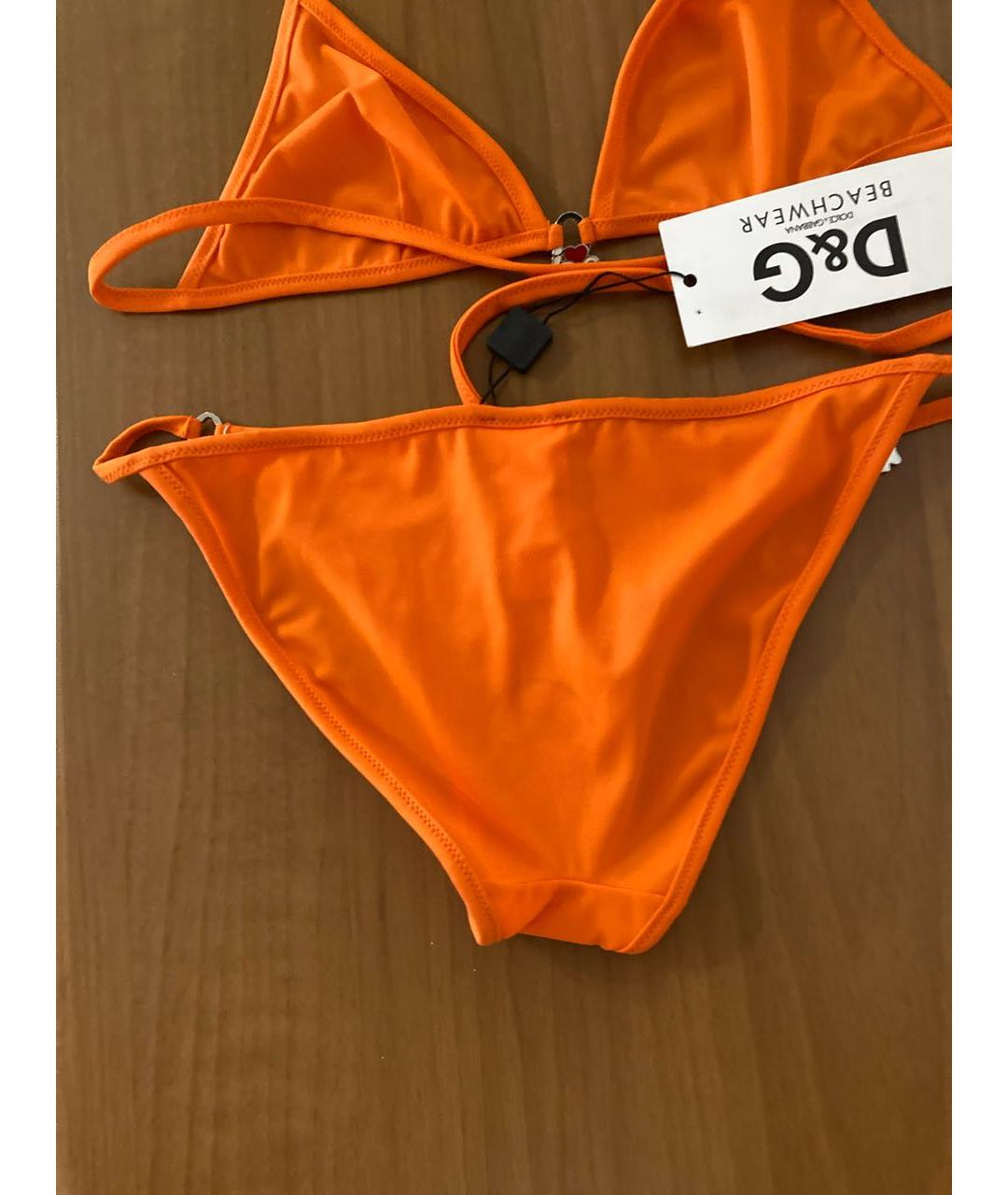 DOLCE&GABBANA Оранжевый полиамидовый купальник, фото 4