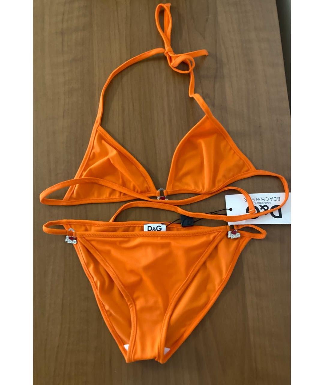 DOLCE&GABBANA Оранжевый полиамидовый купальник, фото 9