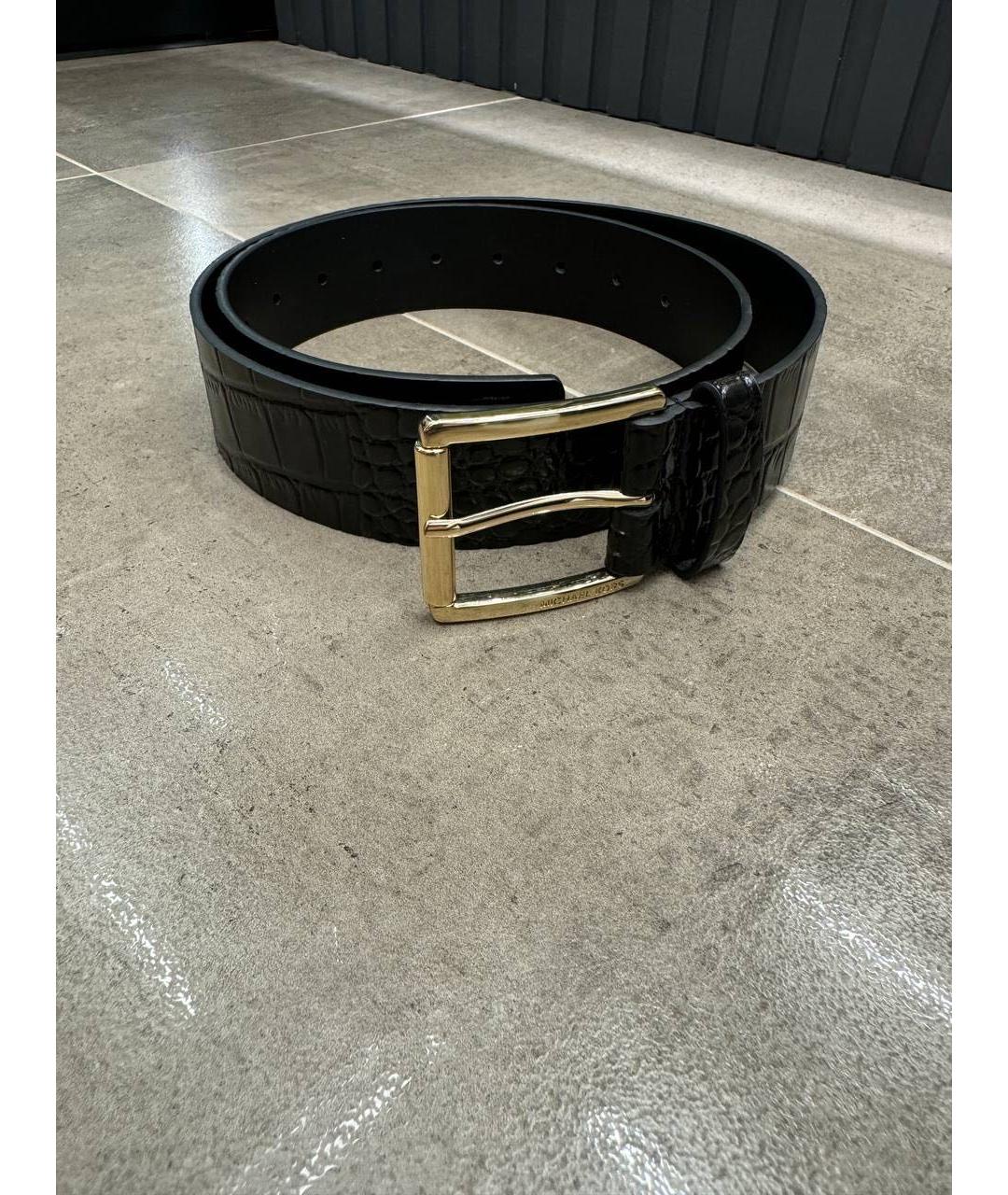 MICHAEL KORS Черный кожаный ремень, фото 5