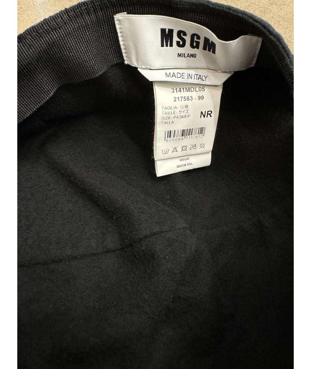 MSGM Черная хлопковая кепка, фото 5