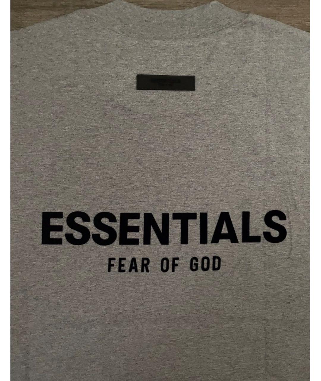 FEAR OF GOD ESSENTIALS Серая хлопковая футболка, фото 4