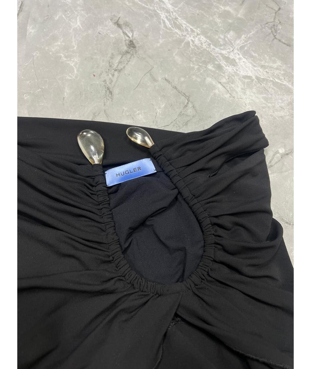 MUGLER Черная юбка мини, фото 4