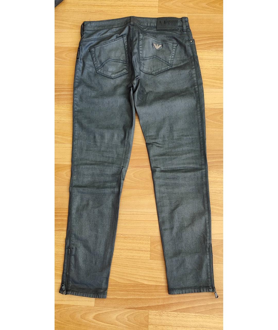 ARMANI JEANS Черные хлопковые джинсы слим, фото 2