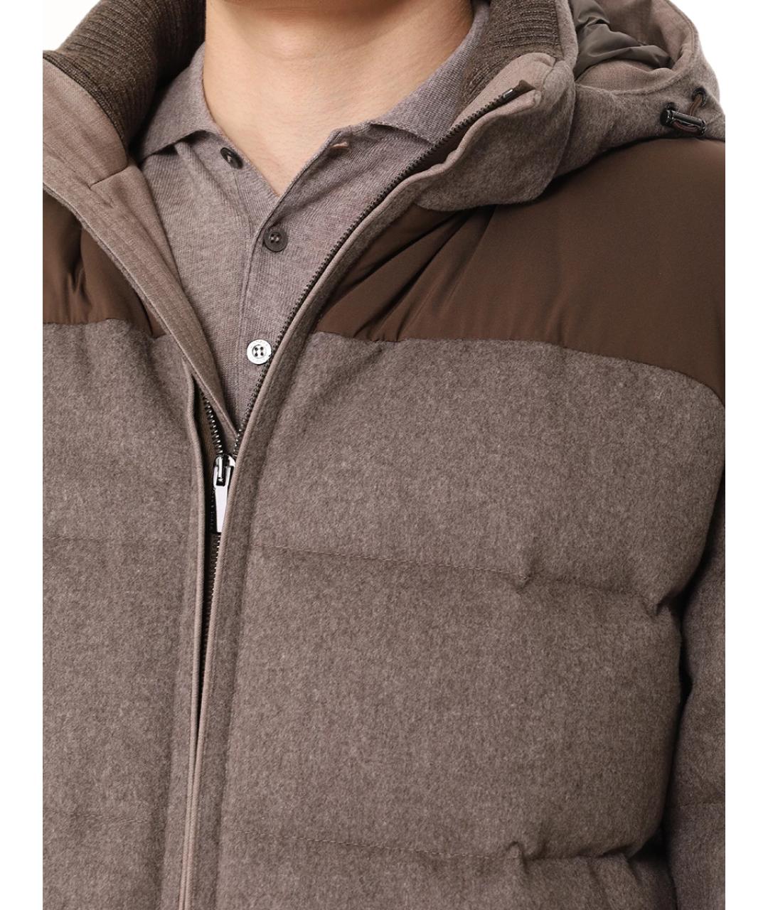 PAUL & SHARK Коричневый кашемировый пуховик, фото 5