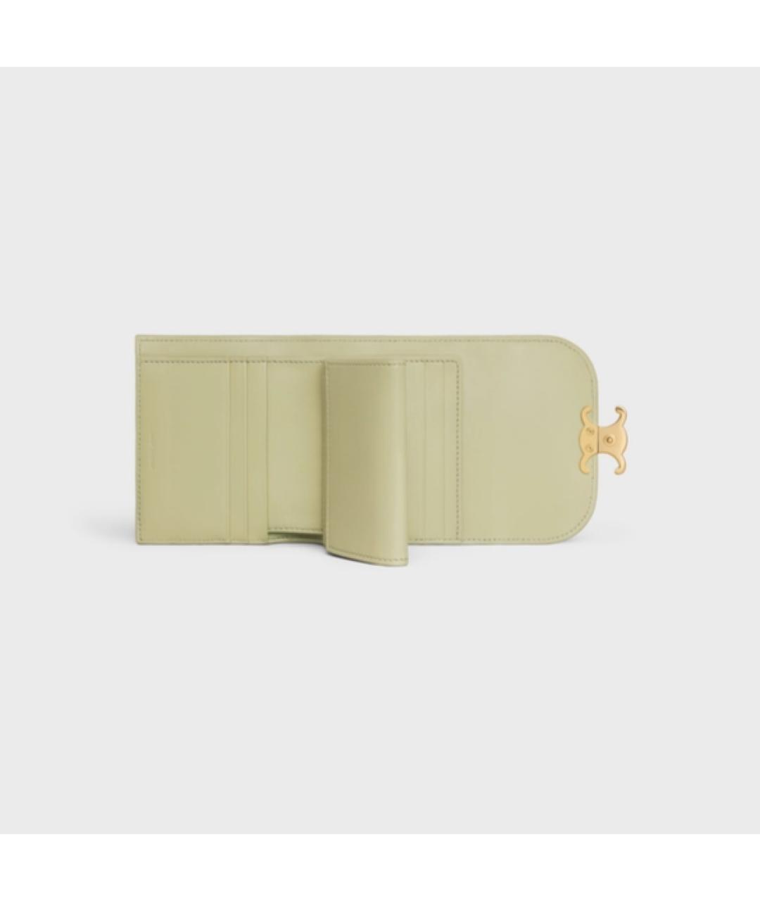 CELINE Зеленый кожаный кошелек, фото 4