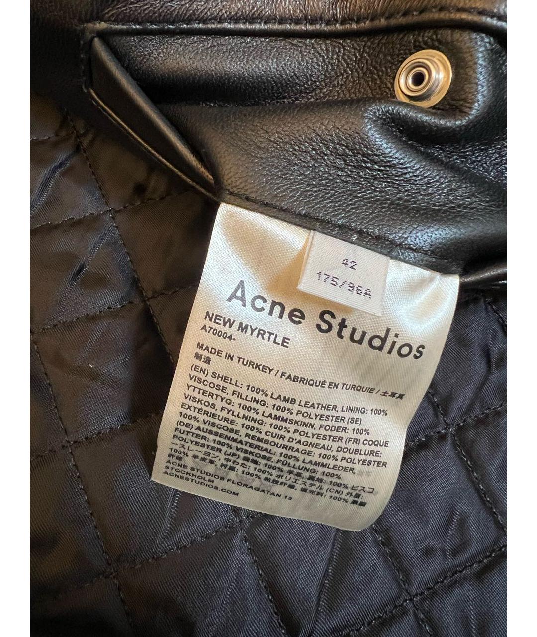 ACNE STUDIOS Черная кожаная куртка, фото 5