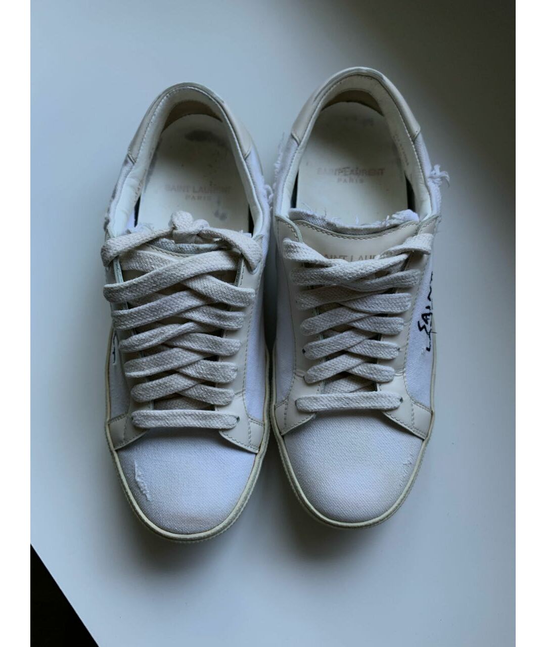 SAINT LAURENT Белые текстильные кроссовки, фото 2