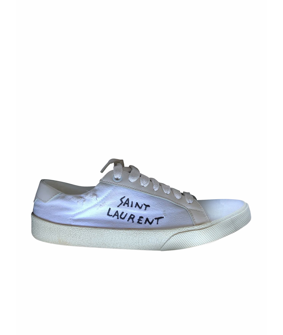 SAINT LAURENT Белые текстильные кроссовки, фото 1