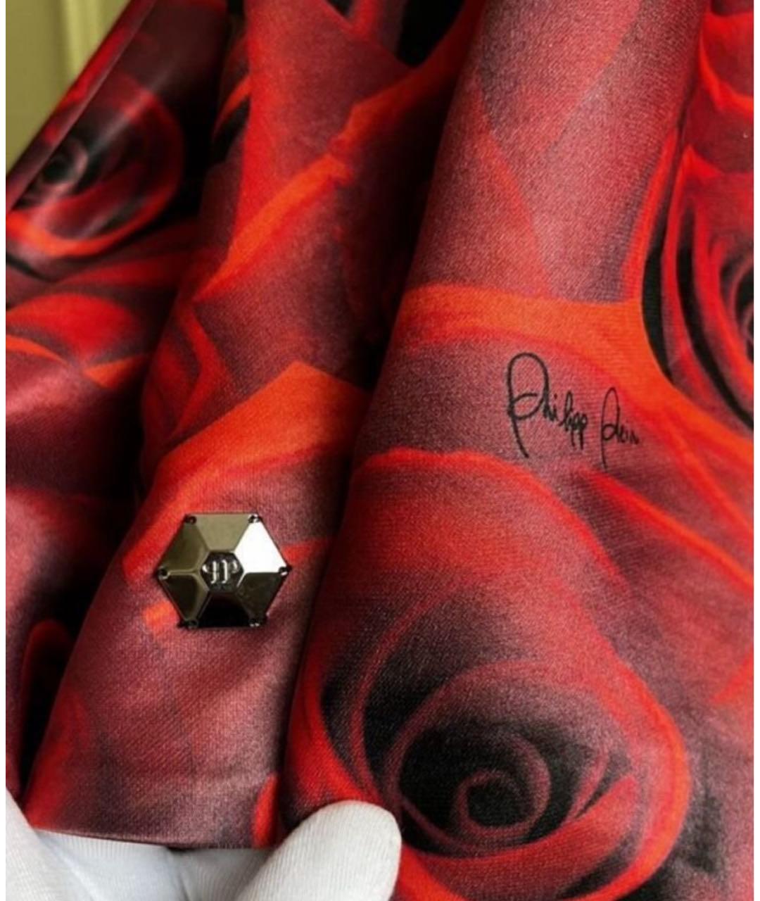 PATEK PHILIPPE Красное шелковое вечернее платье, фото 3
