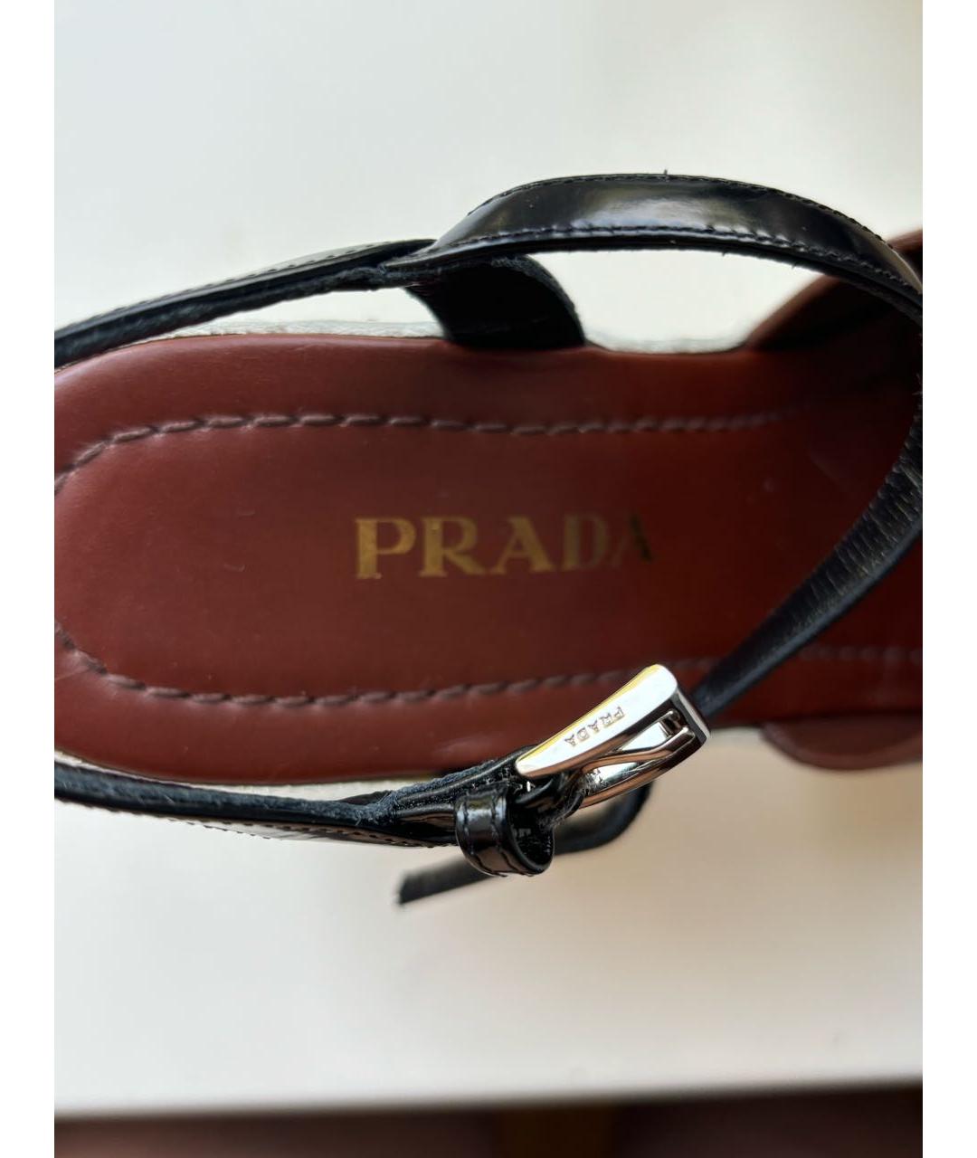 PRADA Коричневые кожаные босоножки, фото 5