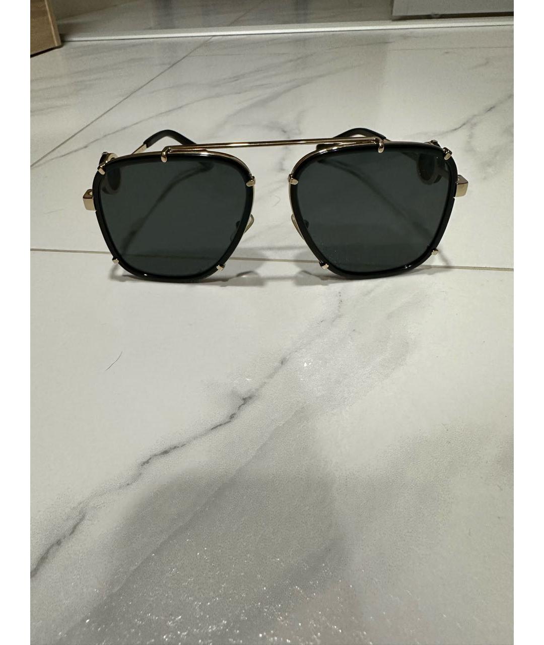 VERSACE Черные металлические солнцезащитные очки, фото 7