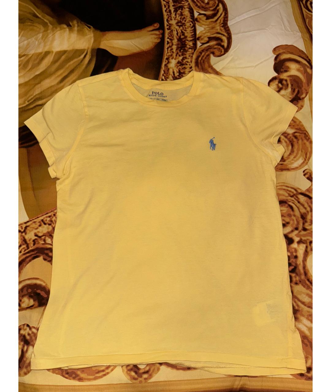 POLO RALPH LAUREN Желтая хлопковая футболка, фото 5