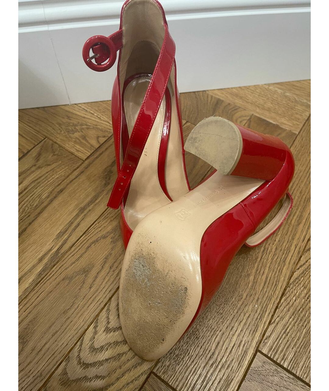 GIANVITO ROSSI Красные туфли из лакированной кожи, фото 5
