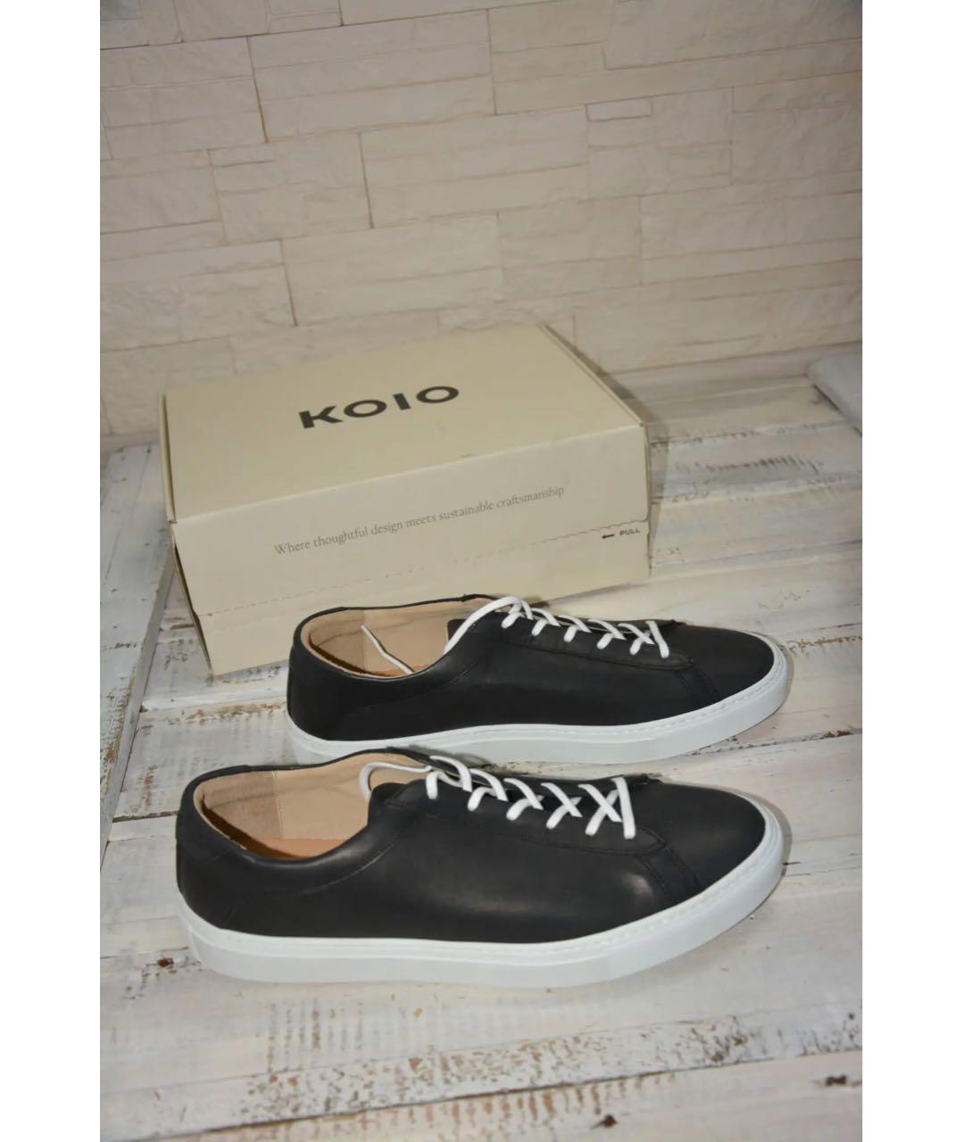 KOIO Черные кожаные низкие кроссовки / кеды, фото 9