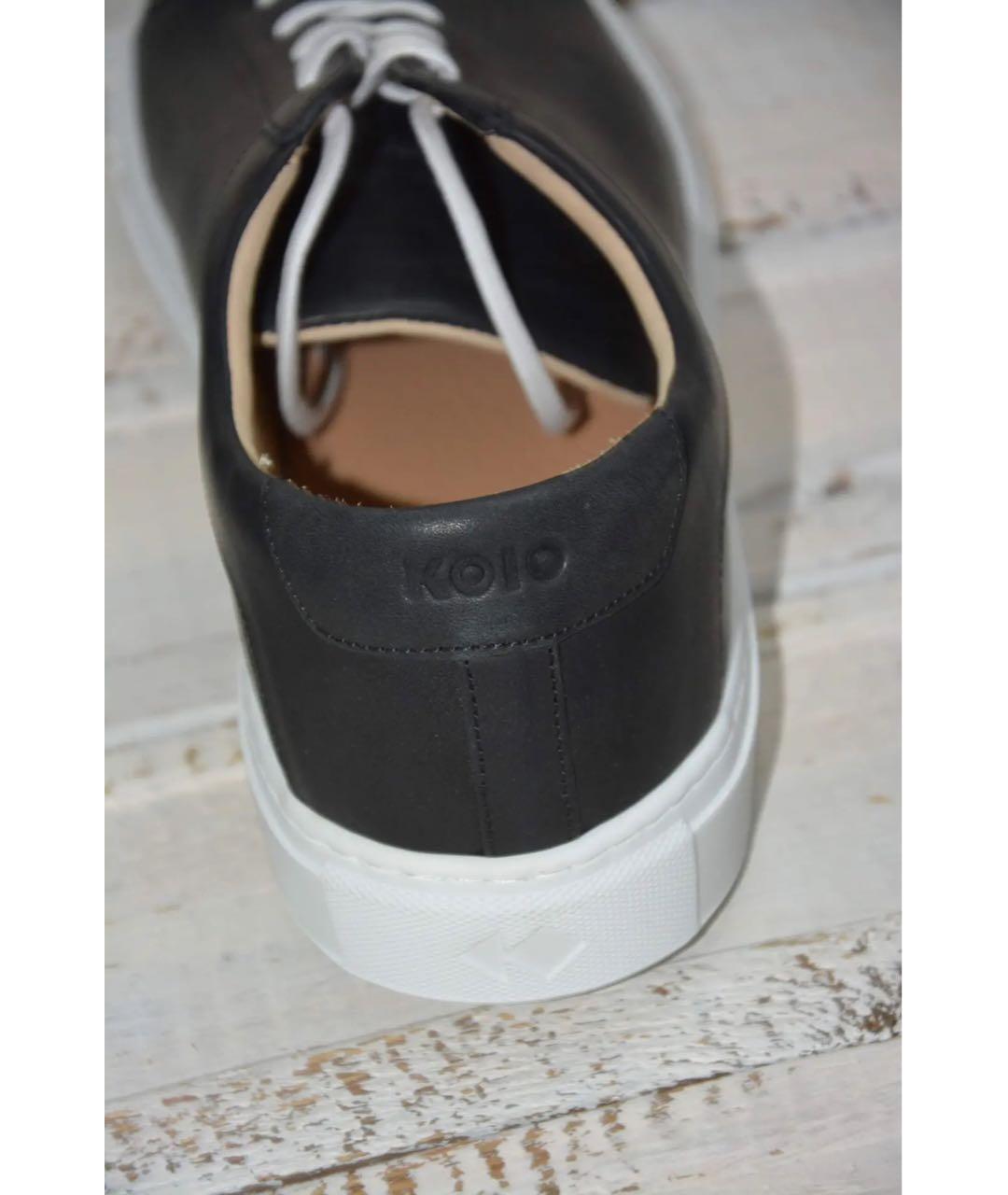 KOIO Черные кожаные низкие кроссовки / кеды, фото 6