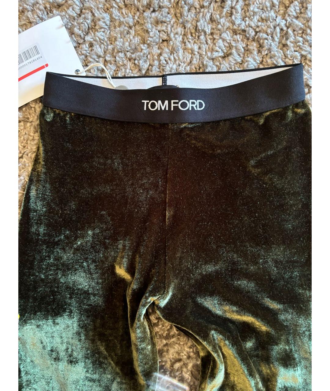 TOM FORD Хаки бархатные леггинсы и велосипедки, фото 3