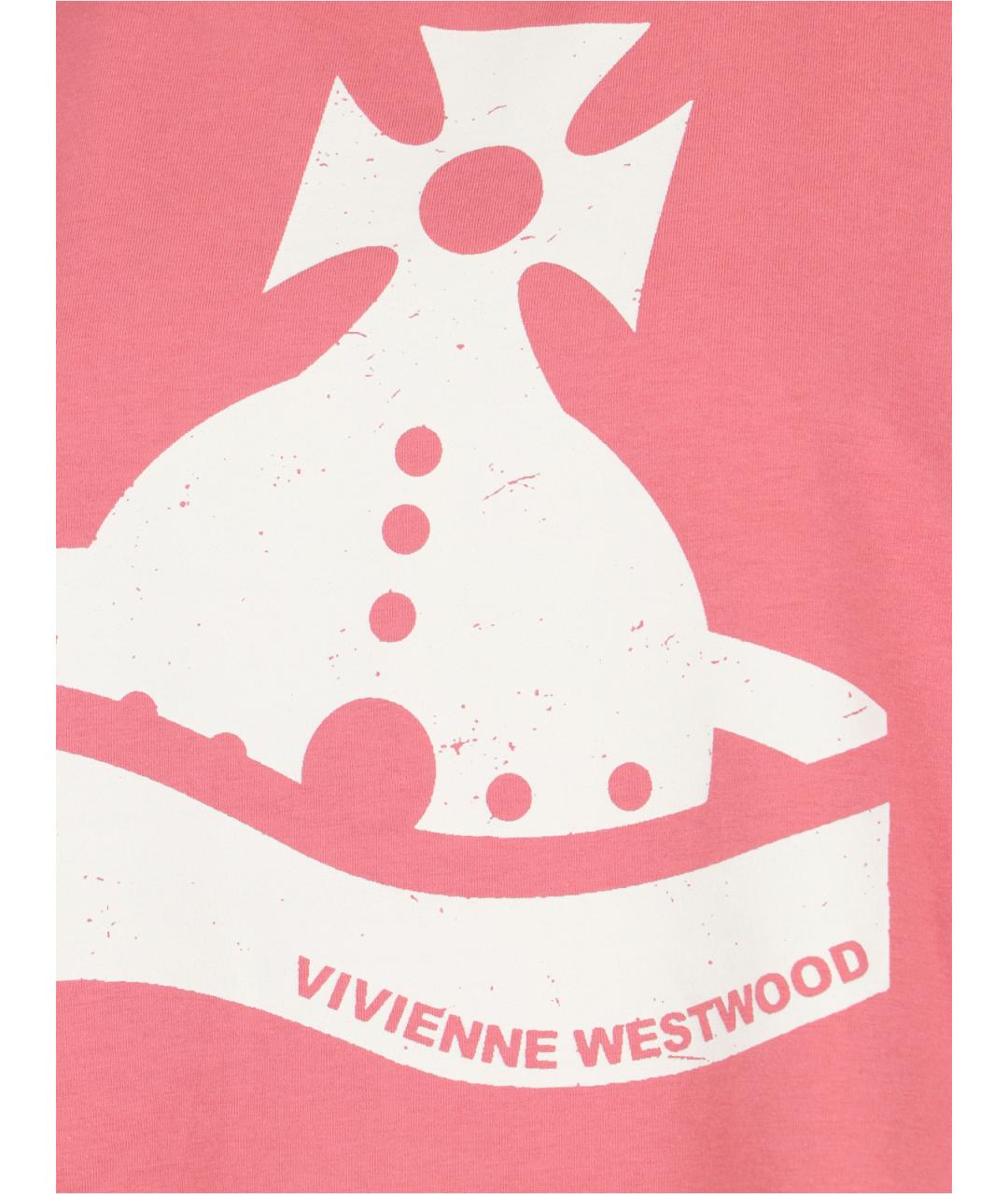 VIVIENNE WESTWOOD Розовая хлопковая футболка, фото 3