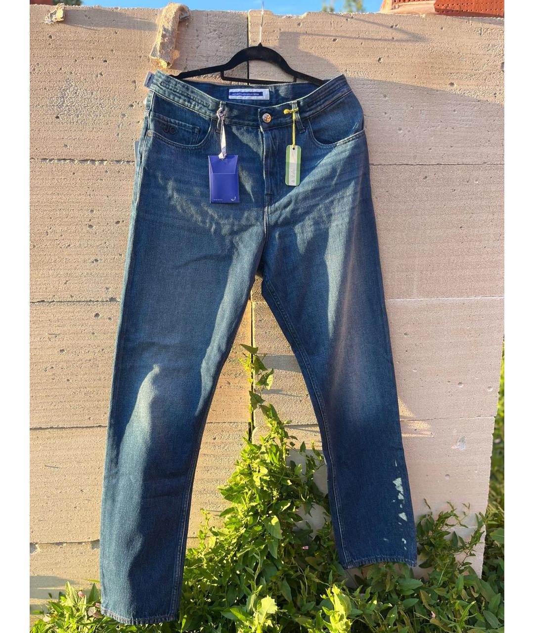 JACOB COHEN Синие хлопковые прямые джинсы, фото 9