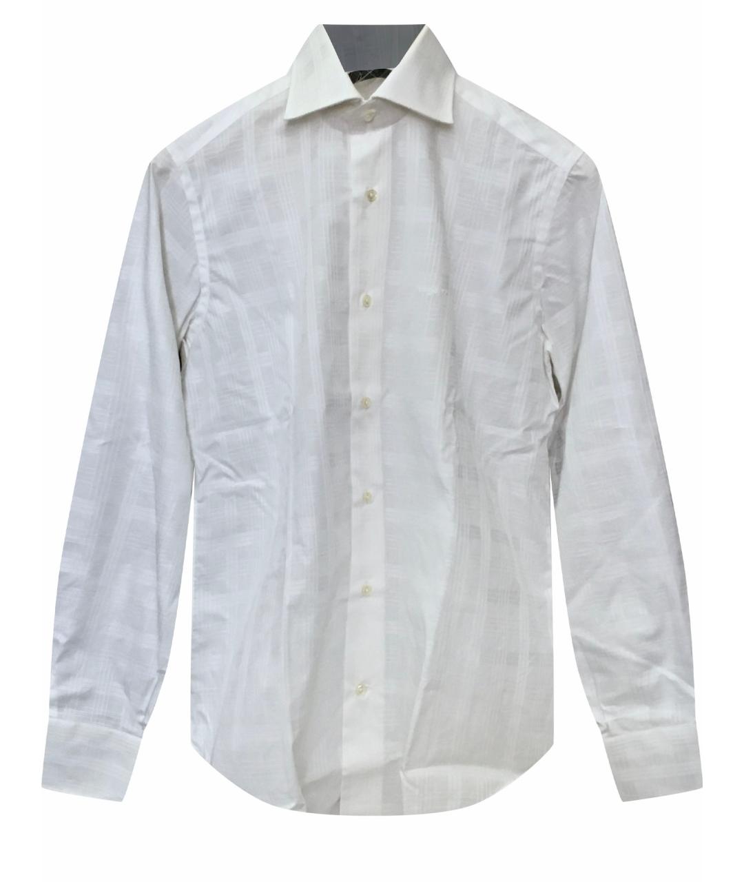 EMANUEL UNGARO Белая хлопковая классическая рубашка, фото 1