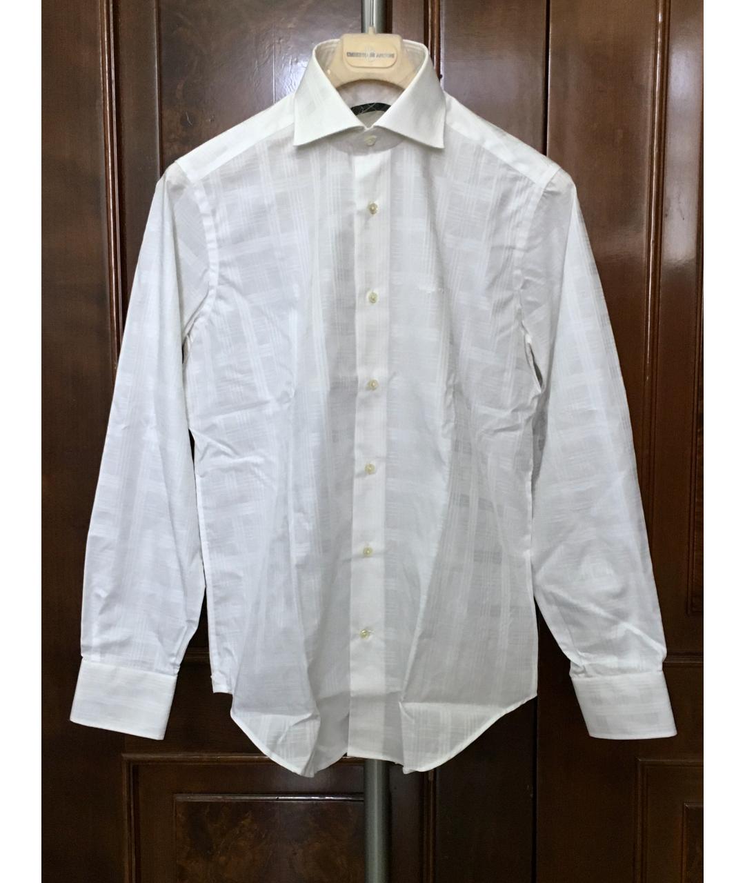 EMANUEL UNGARO Белая хлопковая классическая рубашка, фото 10