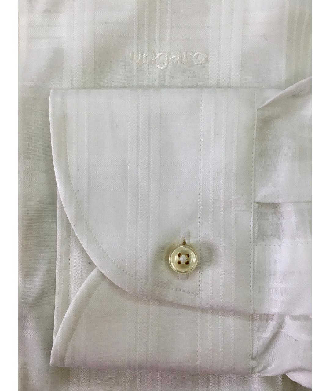 EMANUEL UNGARO Белая хлопковая классическая рубашка, фото 6