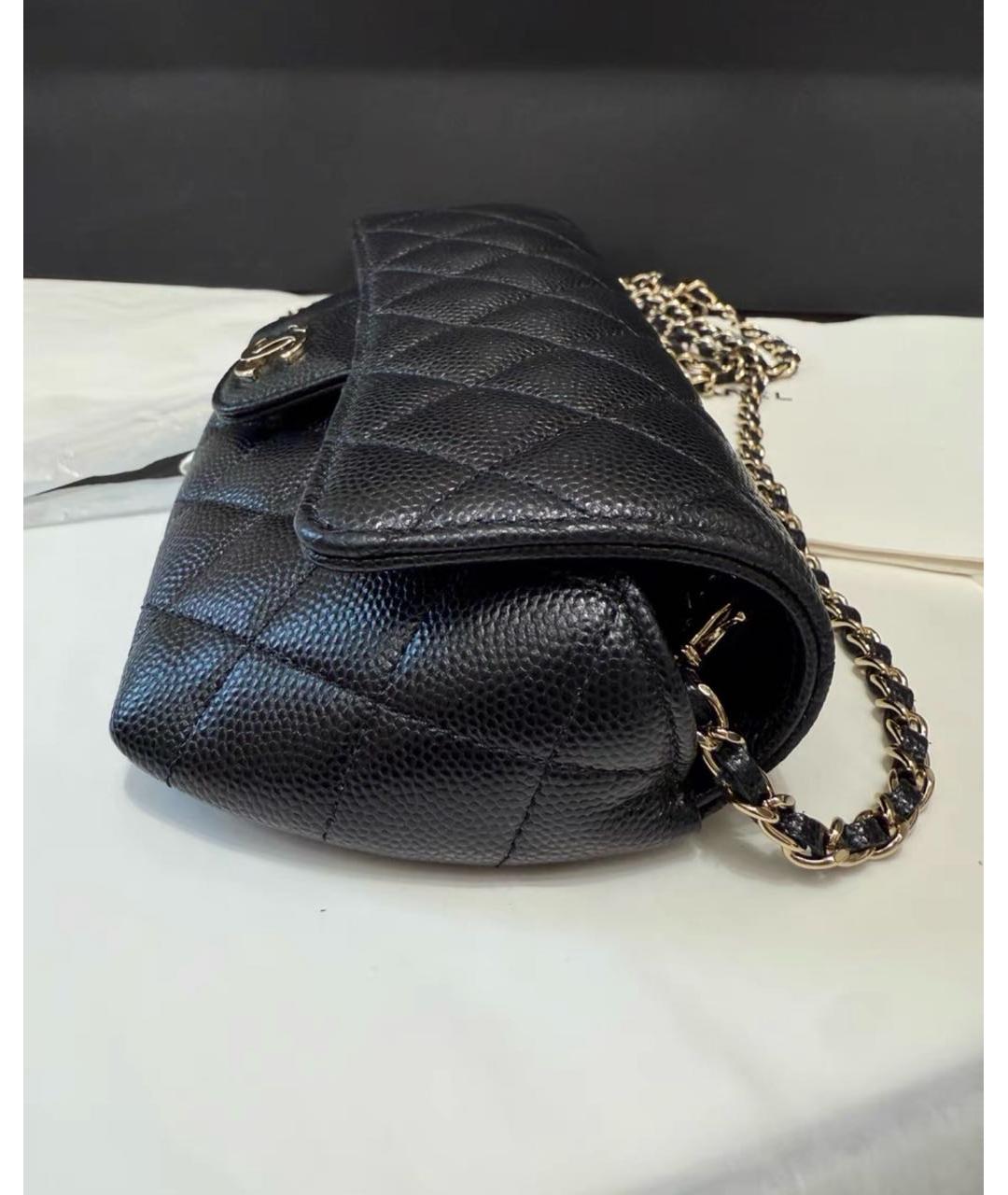 CHANEL Черная кожаная сумка через плечо, фото 6