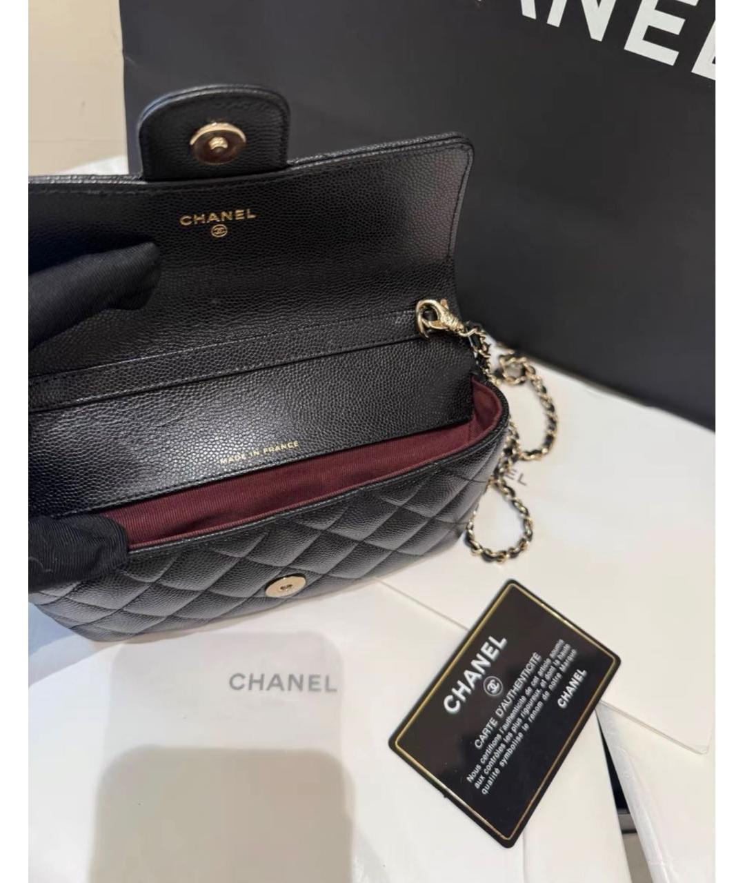 CHANEL Черная кожаная сумка через плечо, фото 8