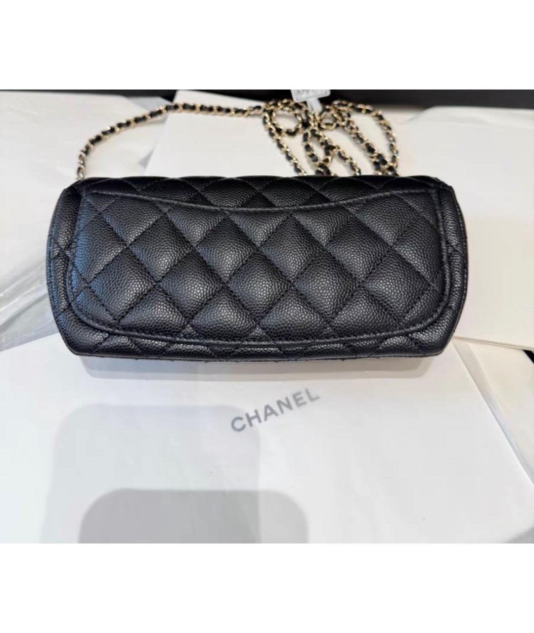 CHANEL Черная кожаная сумка через плечо, фото 7