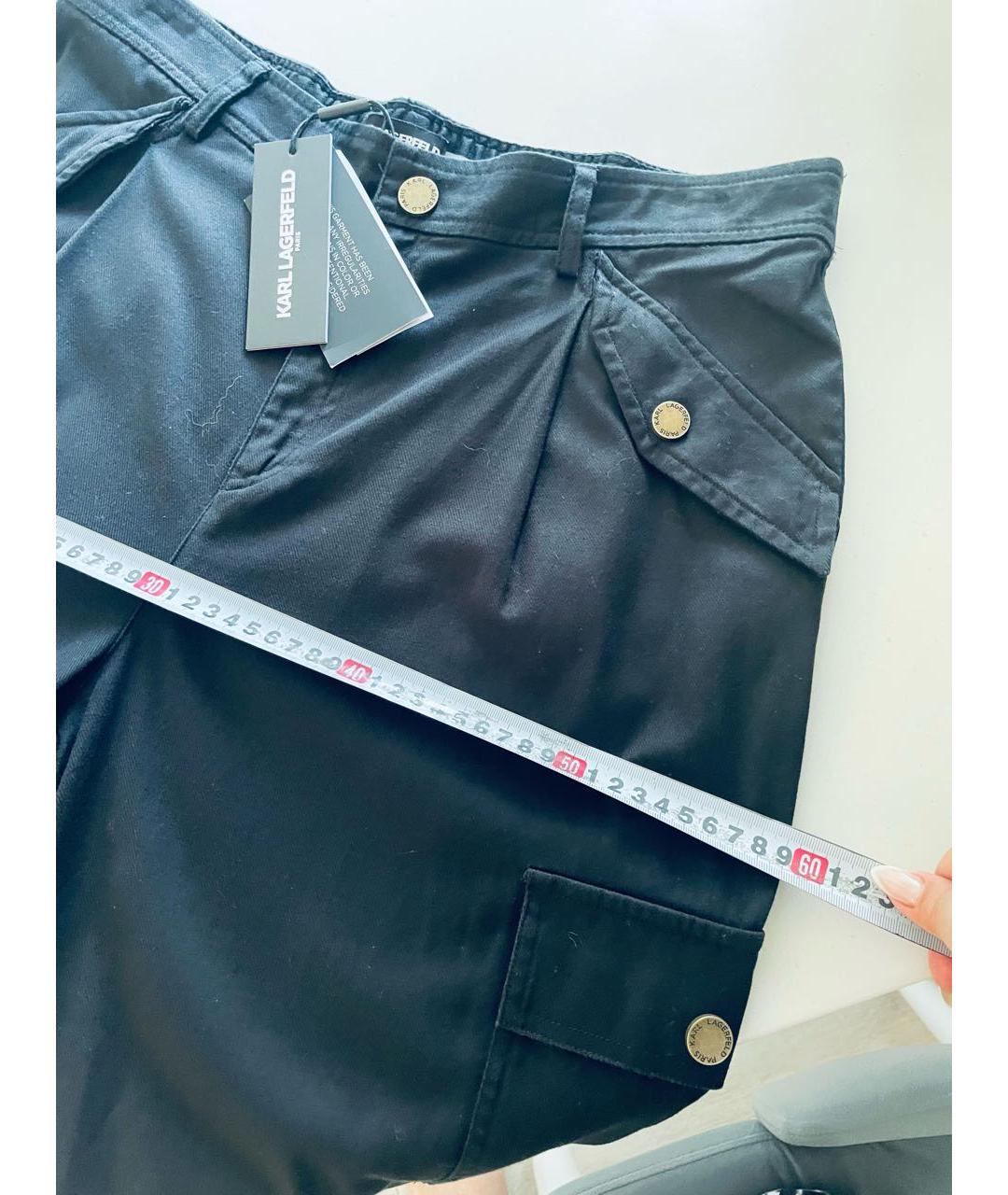 KARL LAGERFELD Черные хлопковые брюки широкие, фото 7
